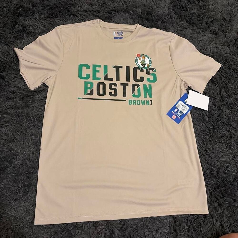 Ultra Game Boston Celtics Jaylen Brown #7 Tan Tee [L] NWT